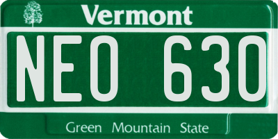 VT license plate NEO630
