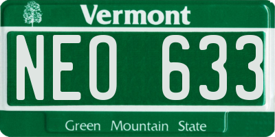 VT license plate NEO633