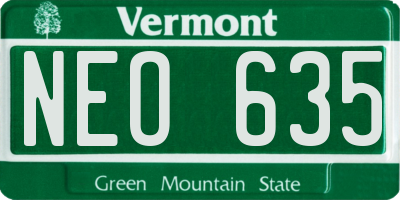VT license plate NEO635