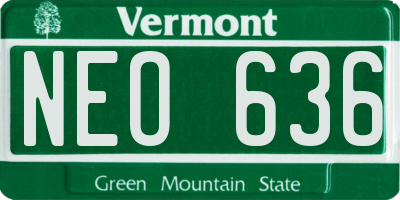 VT license plate NEO636