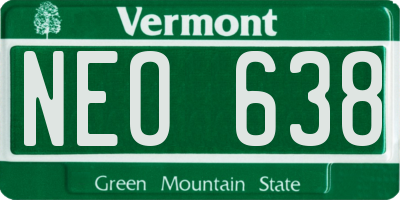 VT license plate NEO638
