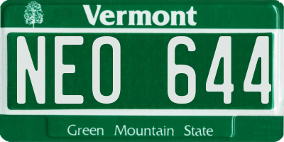 VT license plate NEO644