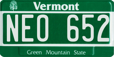 VT license plate NEO652