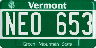 VT license plate NEO653