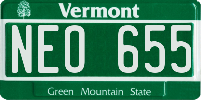VT license plate NEO655