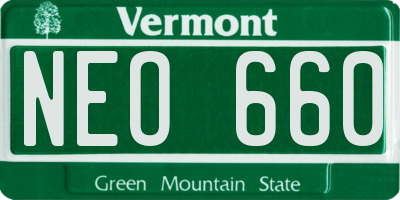 VT license plate NEO660