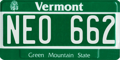 VT license plate NEO662
