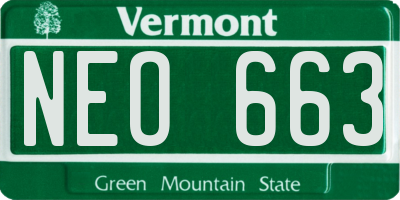 VT license plate NEO663