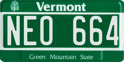 VT license plate NEO664