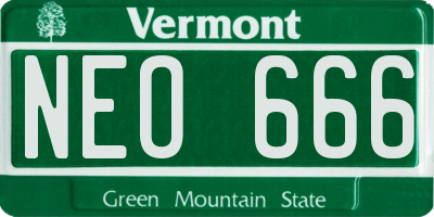 VT license plate NEO666