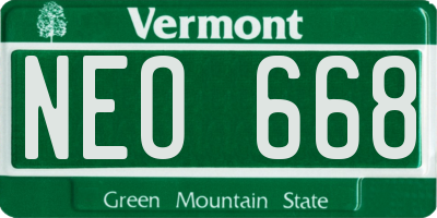 VT license plate NEO668