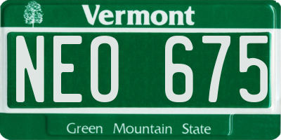 VT license plate NEO675