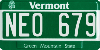 VT license plate NEO679