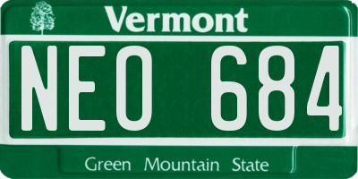 VT license plate NEO684