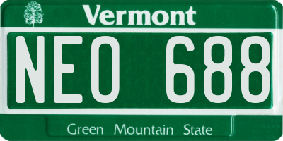 VT license plate NEO688