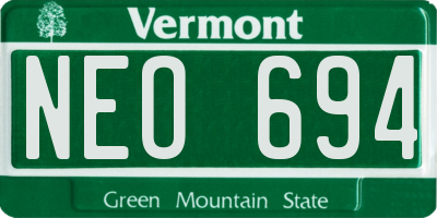 VT license plate NEO694