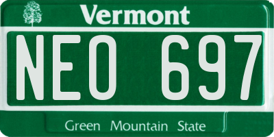 VT license plate NEO697