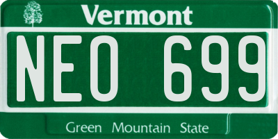 VT license plate NEO699