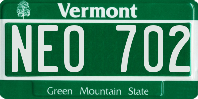 VT license plate NEO702