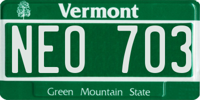VT license plate NEO703