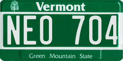 VT license plate NEO704