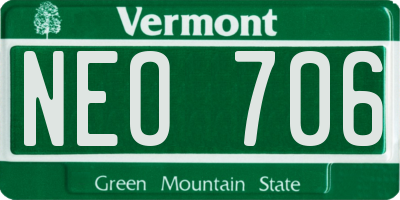 VT license plate NEO706