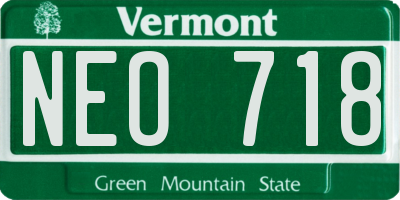 VT license plate NEO718