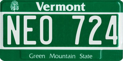 VT license plate NEO724