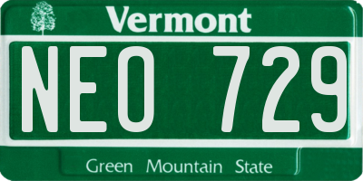 VT license plate NEO729