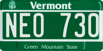 VT license plate NEO730