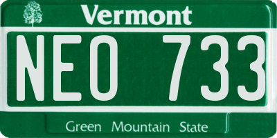 VT license plate NEO733
