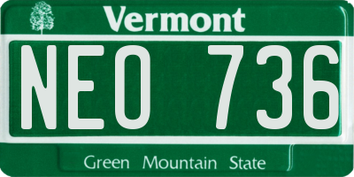 VT license plate NEO736