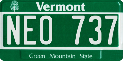 VT license plate NEO737