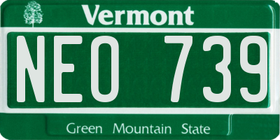 VT license plate NEO739