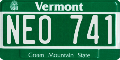 VT license plate NEO741