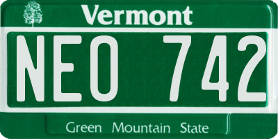 VT license plate NEO742