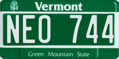VT license plate NEO744