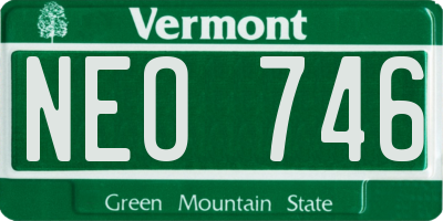 VT license plate NEO746