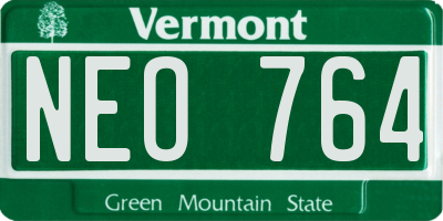 VT license plate NEO764