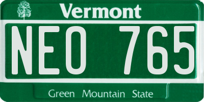 VT license plate NEO765