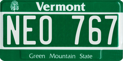 VT license plate NEO767