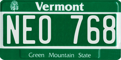 VT license plate NEO768