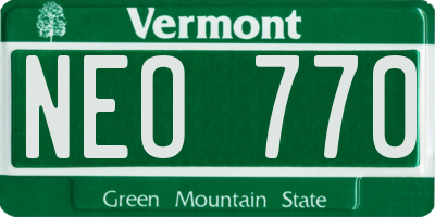 VT license plate NEO770