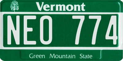 VT license plate NEO774