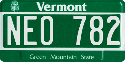 VT license plate NEO782