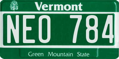 VT license plate NEO784