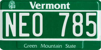 VT license plate NEO785