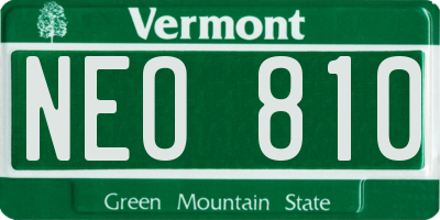 VT license plate NEO810