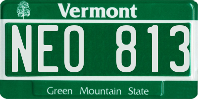 VT license plate NEO813