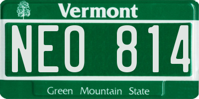 VT license plate NEO814